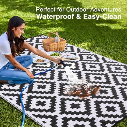 OLANLY Outdoor Rug 9x12 ft Waterproof Reversible Mat - Image 3