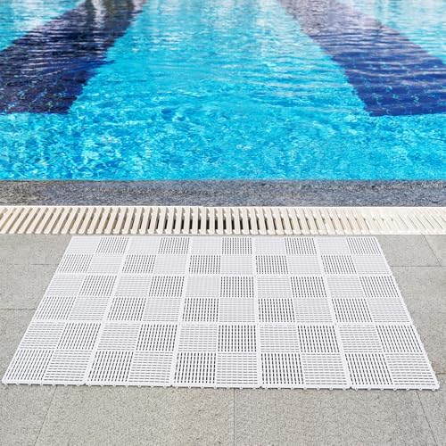 18 Pack Modular Interlocking Tiles Double Non-Slip 12"x12" White - Image 2