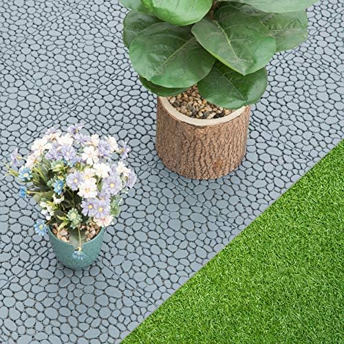 Interlocking Cobbled Stone Look Garden Pathway Tiles, Decorative Floor Grass - Image 4