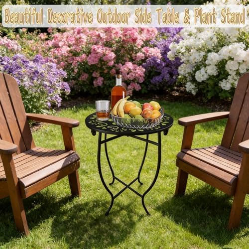 Small Patio Table, 17Inch Height Metal Patio Side Table - Image 7