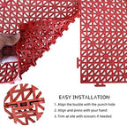 12 Pack Modular Interlocking Cushion 11.6" x 11.6" Rubber Mat Floor Tile Mats - Image 6