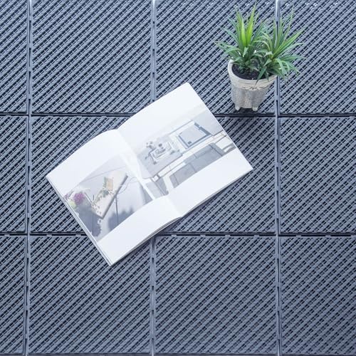 Domi Plastic Interlocking Deck Tiles, 44 Pieces One Pack, 3018 Series, Dark Gray - Image 5