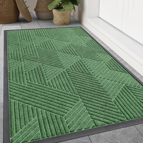 Smiry Front Door Mat Outside Entrance, Low Profile Rubber Doormat by Smiry