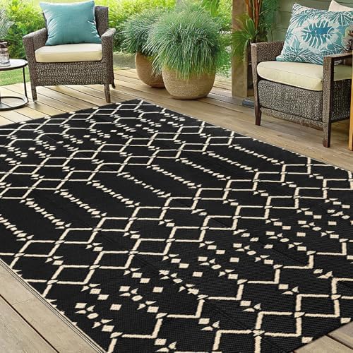 Smiry Outdoor Rug 5x8 ft Waterproof Reversible Boho Mat - Image 6