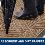 Smiry Front Door Mat Outside Entrance, Low Profile Rubber Doormat - Image 3
