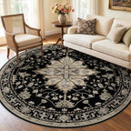 RELEANY Washable Area Rug, Round 6ft by RELEANY