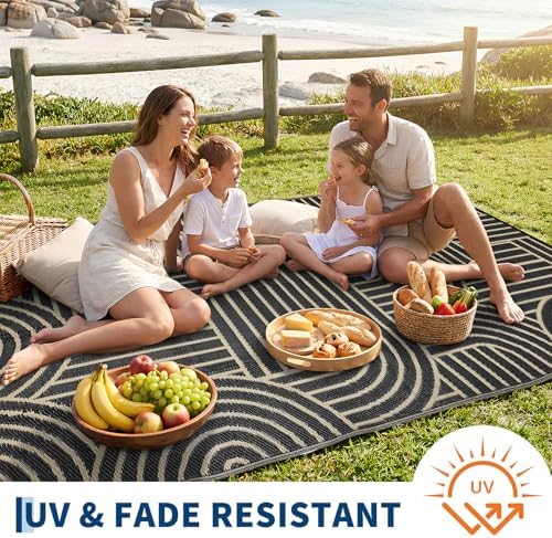 Garvee Reversible Rainbow Outdoor Rug 10x14 - Image 3