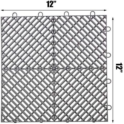 Happybuy Interlocking Tile 55PCS Grey, Drainage Tiles 12" x 12"x 0.6 Splicing - Image 3