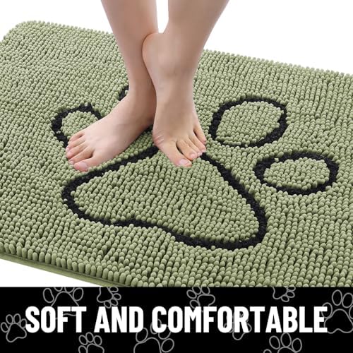 Smiry Dog Door Mat for Muddy Paws, Absorbent Non Slip Dirt Trapper - Image 3