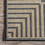 nuLOOM Asha Dark Grey Bordered Indoor/Outdoor Runner Rug - Image 4