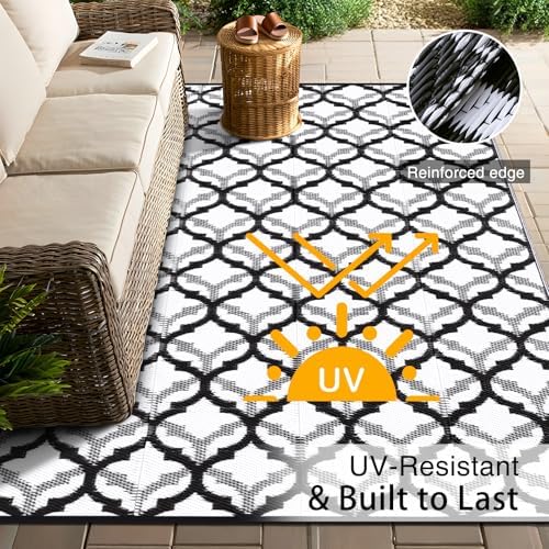 OLANLY Outdoor Rug 6x9 ft Waterproof Reversible Braided Mat - Image 4