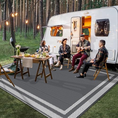 HappyTrends Outdoor Rug Portable Plastic Straw Camping Rugs - Image 3