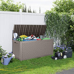 PatioZen 121 Gallon Resin Deck Box, Lockable Outdoor Storage Box - Image 4