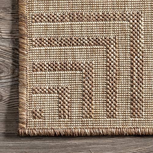 nuLOOM Asha Light Brown Bordered Indoor/Outdoor Area Rug - Image 6