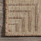 nuLOOM Asha Light Brown Bordered Indoor/Outdoor Area Rug - Image 6