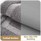 Color&Geometry Gray Bathroom Rugs 30x20, Extra Soft Absorbent Microfiber Bath - Image 4