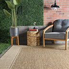 nuLOOM Asha Light Brown Bordered Indoor/Outdoor Area Rug - Image 3