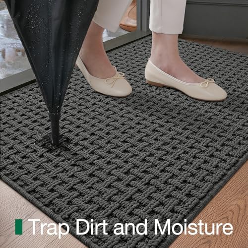 LUMI Washable Indoor Door Mat for Entryway 32x48, Entrance Mat, Deep Gray - Image 3
