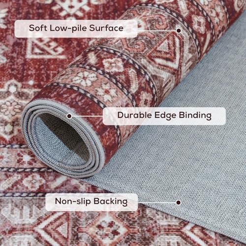 6x9 Living Room Rug Washable Non Slip Distressed Large Carpet - Image 4