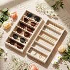 2 Pack Sunglass Drawer Organizer, 6 Grid Velvet Glasses Tray, Eyeglasses - Image 4