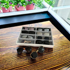 Premium Quality Sunglasses Tray Organizer Display PU Leather Exterior Soft - Image 7