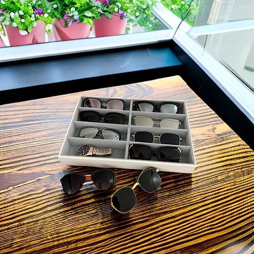 Premium Quality Sunglasses Tray Organizer Display PU Leather Exterior Soft - Image 7
