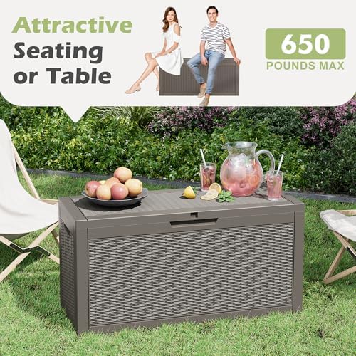 Outdoor Storage Box Waterproof, 75 Gallon Deck Box - Image 6