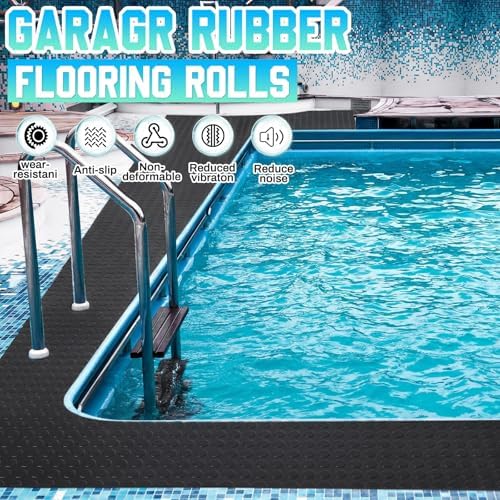 Breling 16 in x 10 ft Rubber Flooring Rolls Mats, Heavy Duty Diamond Plate Coin - Image 5