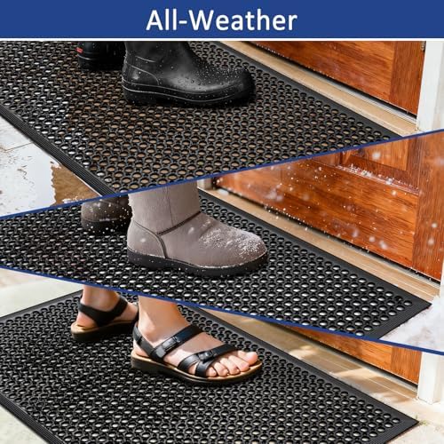 Anti Fatigue Rubber Floor Mat 2 Pack Restaurant Kitchen Mats - Image 3