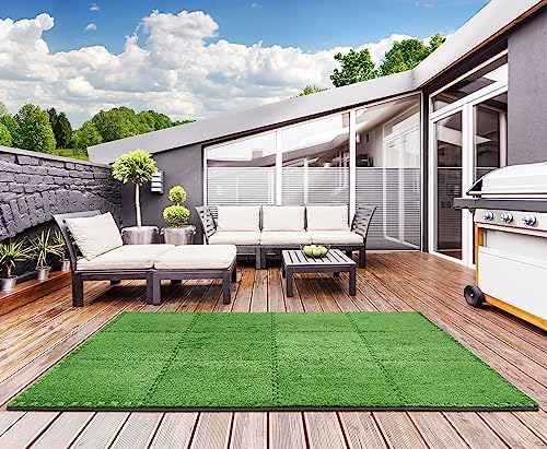 Sorbus Grass Foam Floor Tiles, Interlocking Turf Tiles - Image 5