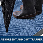 Smiry Front Door Mat Outside Entrance, Low Profile Rubber Doormat - Image 3