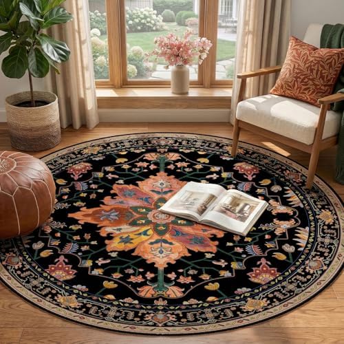 RELEANY Washable Area Rug, Round 4ft - Image 2