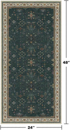 Dark Green Oushak 2x4 Entryway Rug - Image 2