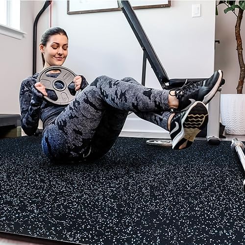 SUPERJARE 0.4'' Thick 12 Pcs 48 Sq Ft Rubber Top Exercise Equipment Mats - Image 3