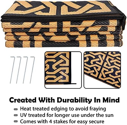 SAND MINE Reversible Mats, Plastic Straw Rug, Modern Area Rug, Large Floor Mat - Image 3
