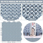50 Pack Drainage Mats Interlocking Tile 10" x 10" Rubber Floor Tiles - Image 2