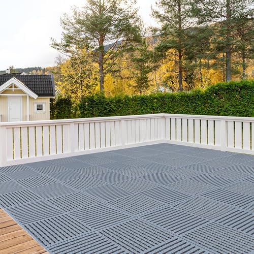 18 Pack Modular Interlocking Tiles Double Non-Slip 12"x12" Gray - Image 5