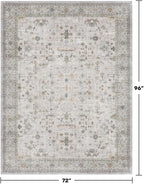 Boho Light Gray & Sage 6x8 Living Room Rug - Image 2