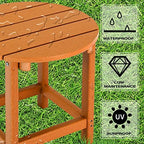 LZRS Round Adirondack Patio Side Table End Table, Outdoor Side Tables - Image 4