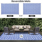 Smiry Outdoor Rug 6x9 ft Waterproof Reversible Boho Mat - Image 3
