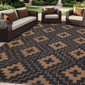 SAND MINE Waterproof Outdoor Rug 5x8 ft, Reversible Plastic Straw Area Rug by SANDMIND