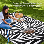 OLANLY Outdoor Rug 9x12 ft Waterproof Reversible Leaf Mat - Image 3