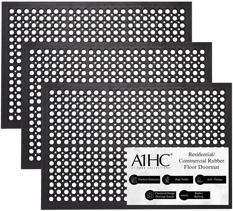 A1 Home Collections Anti Fatigue Mat, 0.6" Thick Heavy Duty Rubber Floor Mat by A1HomeCollectionsLLC