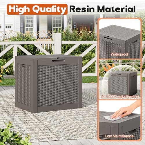 Outdoor Storage Box, Resin Deck Boxes Indoor and outdoor, Waterproof Storage - Image 5