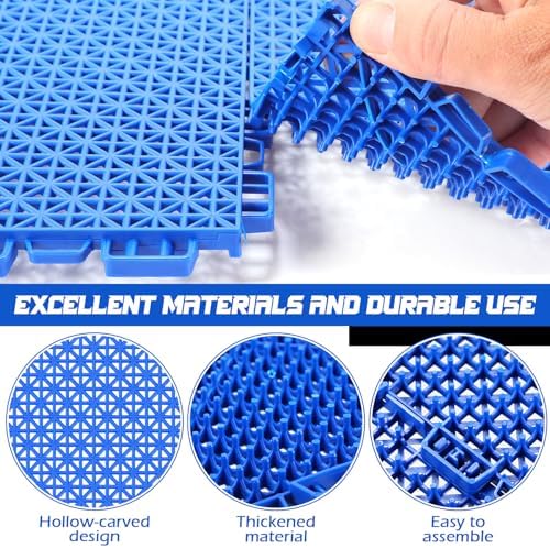 Huwena 100 Pcs Interlocking Drainage Mats 10” x 10” Non Slip - Image 3