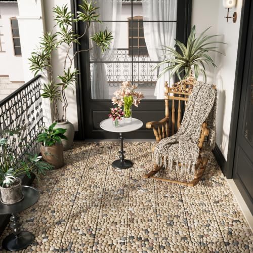 River Rock Pebble Tile, Natural Stone Deck Paver Tile, 4 Sheets - Image 6