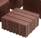 Plastic Interlocking Deck Tiles, 12x12 Inches Waterproof Outdoor Patio Flooring by VireoNest