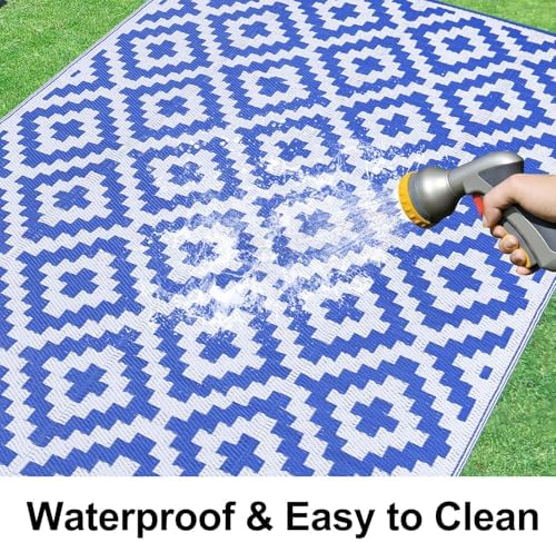 Smiry Outdoor Rug 6x9 ft Waterproof Reversible Boho Mat - Image 2