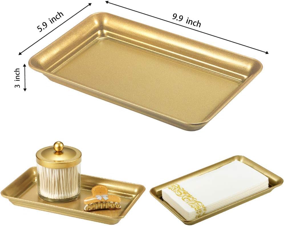 SheeChung Metal Vanity Tray, Bathroom Counter Storage Tray - Image 3