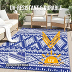 OLANLY Outdoor Rug 6x9 ft Waterproof Reversible Boho Mat - Image 4